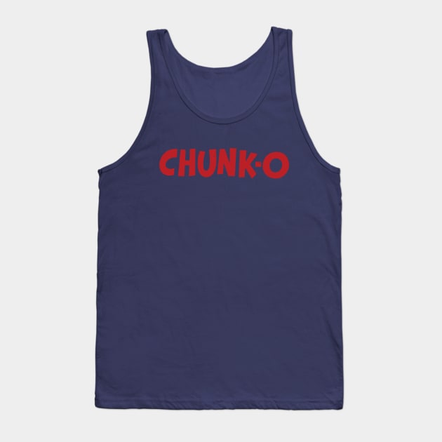 Chunk-o  in red Tank Top by Eugene and Jonnie Tee's